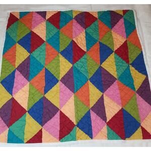 The Company Store Quilted Triangle Multicolor Euro Pillow Sham Cotton 26"x26"